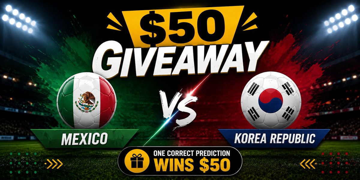 quanti_xbt's tweet photo. 💰 FREE $50 💰

Mexico 🇲🇽 vs Korea Republic 🇰🇷

I want to know who Football Twitter is backing.

Comment your winner + how many goals they will score before kickoff.

To enter:
✅ Follow & Repost
✅ Tag 3 friends

One correct prediction wins $50.

Let's see who actually understands this game 👇