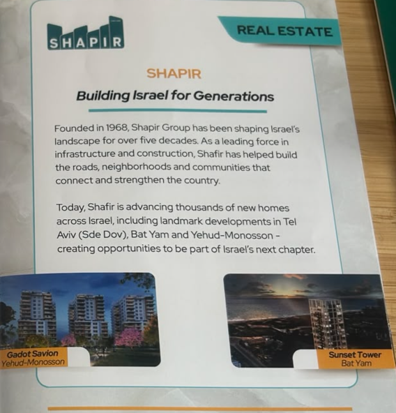 Imran_posts's tweet photo. Shapir, another company promoted at the event, is on the United Nations Human Rights Office’s list of business enterprises active in illegal Israeli settlements https://t.co/S8UoTmVDm2