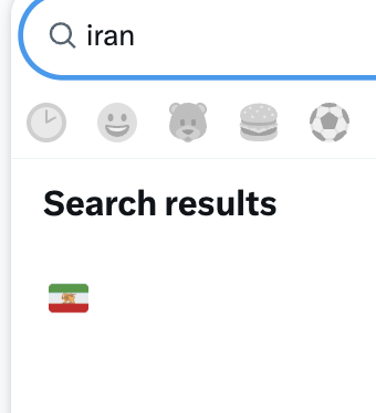 ggreenwald's tweet photo. I was going to put Iran's flag emoji above this tweet to reflect Trump's sentiments, but @nikitabier removed Iran's flag emoji from X -- and replaced it with the Shah-era flag -- once Israel officially said it wanted regime change. Still can't use the official Iranian flag.🇮🇱 https://t.co/II57fu8GAj