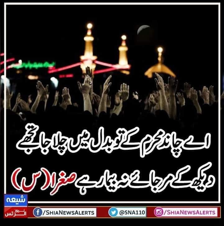 SNA110's tweet photo. اے چاند محرم کے تو بدل میں چلا جا تجھے
دیکھ کے مرجائے نہ بیمار ہے صغرا (س)

#محرم_الحرام 
#یاحسین_علیہ_السلام https://t.co/Wja5XeX3N5