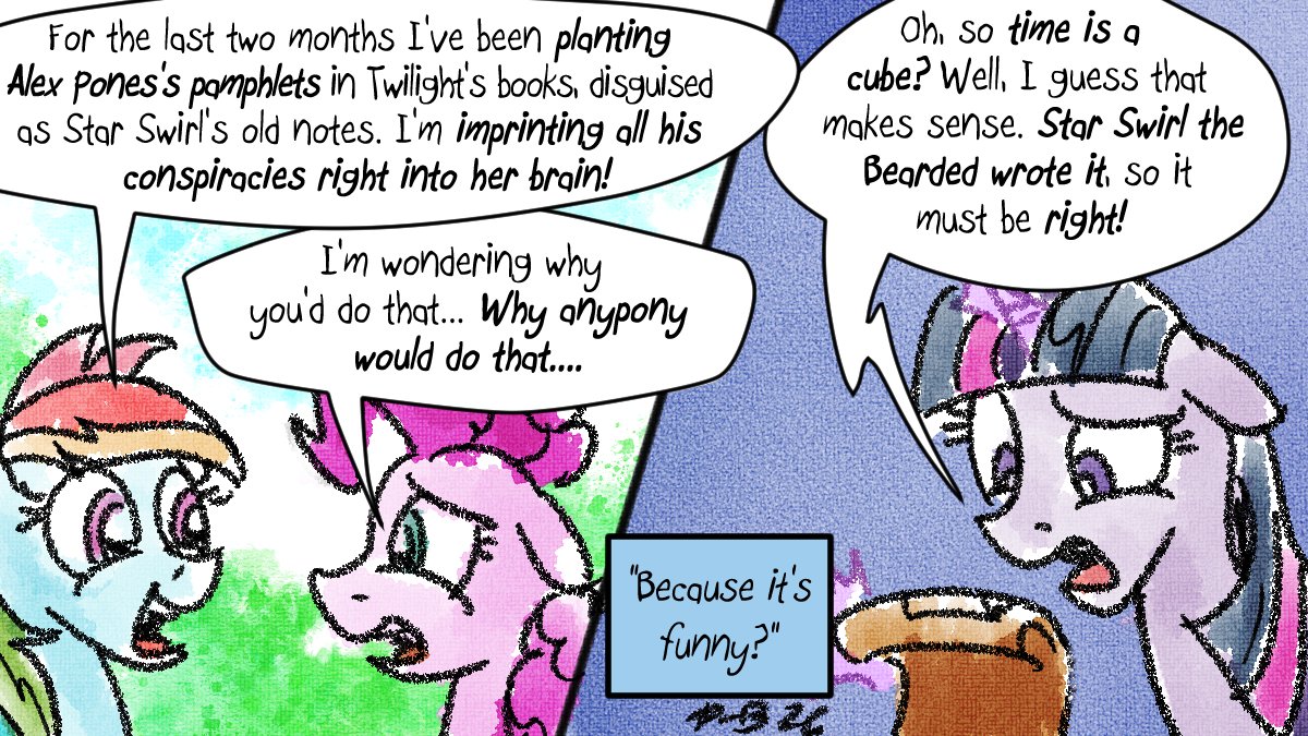 PonyBerserker's tweet photo. 781 Appeal to authority. Dash’s plan is brutally simple
#MLP #fanart #art #rainbowdash #timecube #satire #humor https://t.co/dl1LHBaLq4