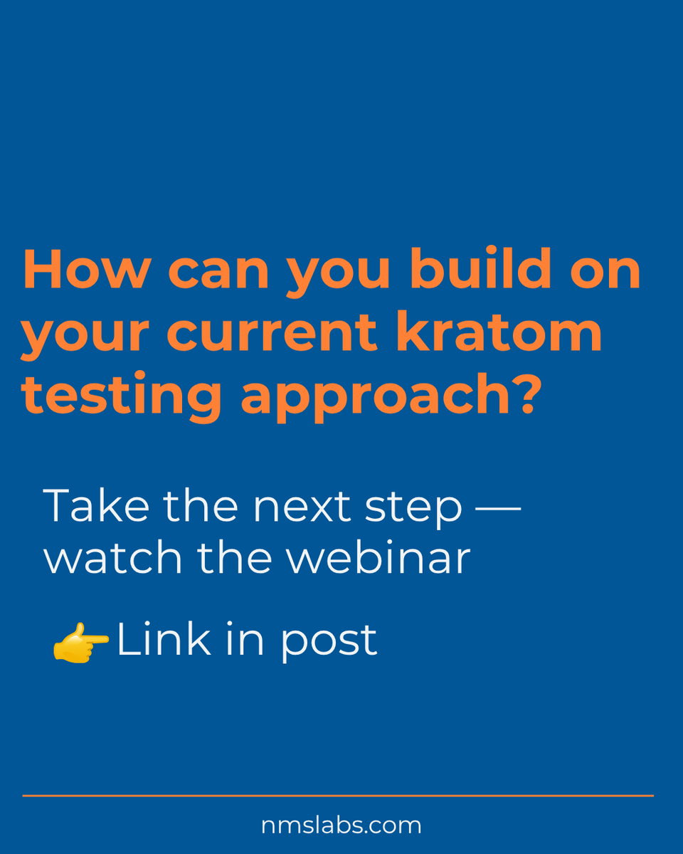 NMS_Labs's tweet photo. Kratom products have changed. Has your testing kept up? Today's cases may involve more than mitragynine — and the alkaloids you're not testing for may matter. Swipe through, then watch our on-demand webinar for a deeper look: https://t.co/HWyjkEgYGr

#kratom #mitragynine #nmslabs https://t.co/s3uj4d3590