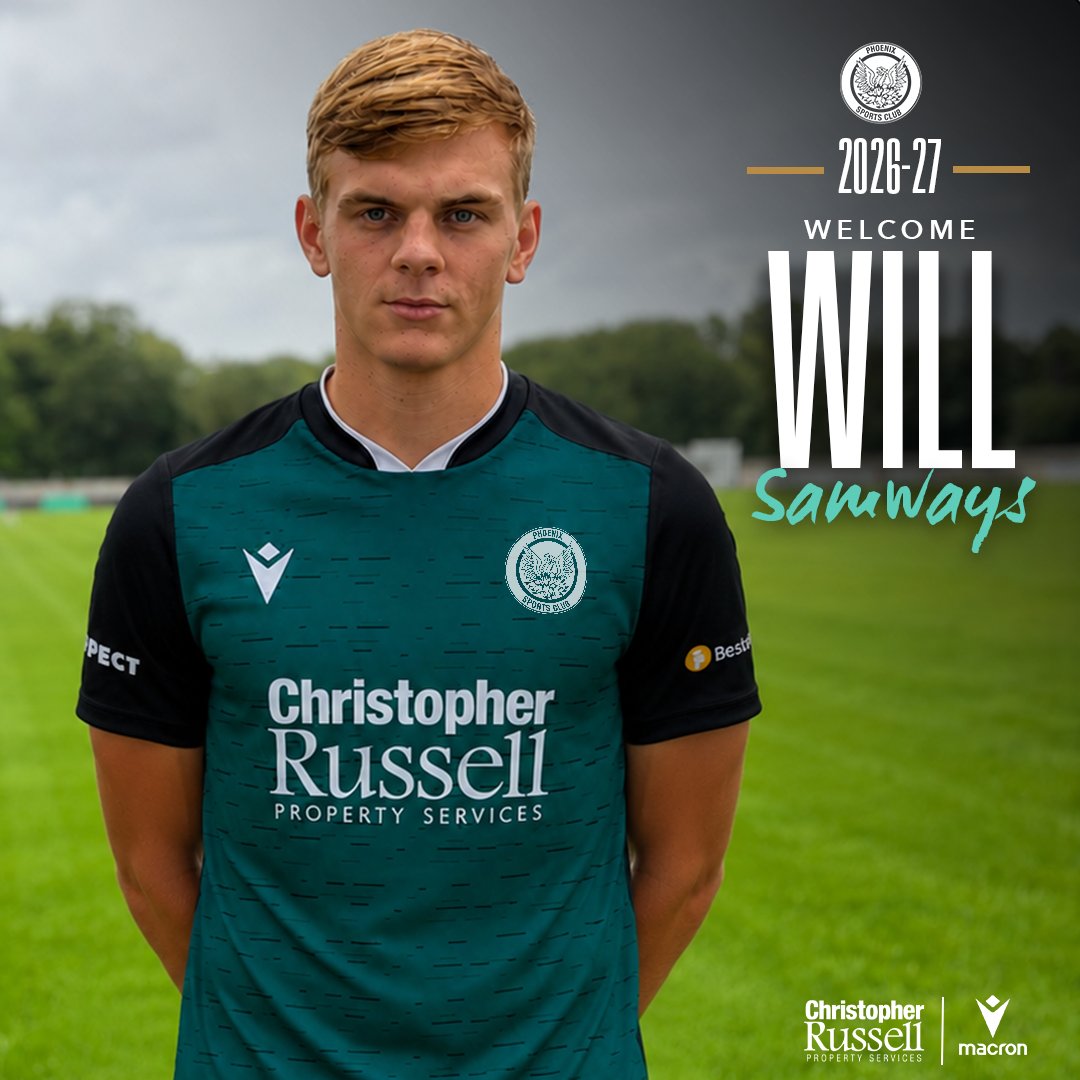 phoenixsportsfc's tweet photo. We're delighted to announce that @ChathamTownFC defender Will Samways will join us on loan for the 2026/27 season. 

Great to have you on board, Will. 🟢⚫️

#PhoenixSports | #WeRise https://t.co/ZiApVQ00cG