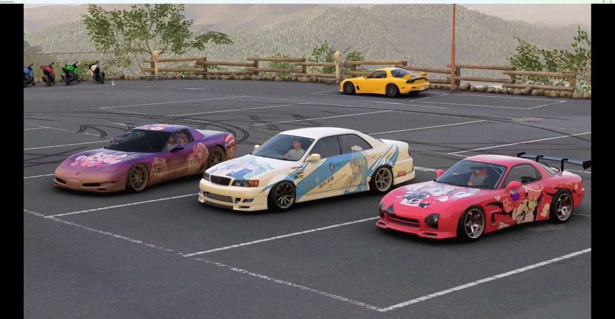 makura514's tweet photo. カーミーティング場所より七曲の方が野良の人多い気がしますね　
#ForzaHorizon６ https://t.co/lvsunrgp9u