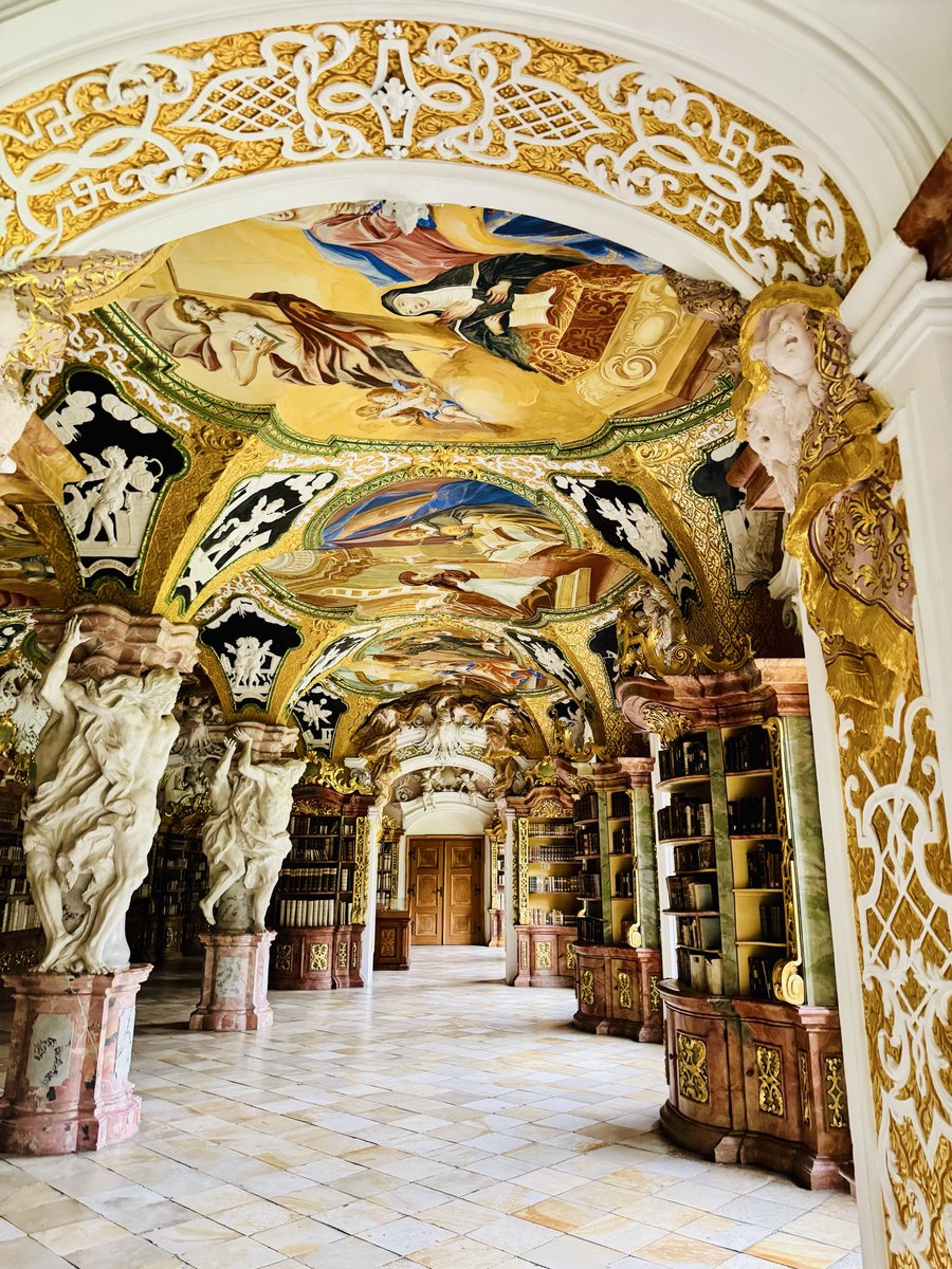 domicela_'s tweet photo. Rondleiding gehad van benedictijner monnik in abdij van Metten door hun wereldberoemde bibliotheek.
Indrukwekkend mooi met eeuwenoude boeken 🩷
#roadtrip #MettenAbbey #BaroqueLibrary #Metten #Germany https://t.co/81645y6DnY