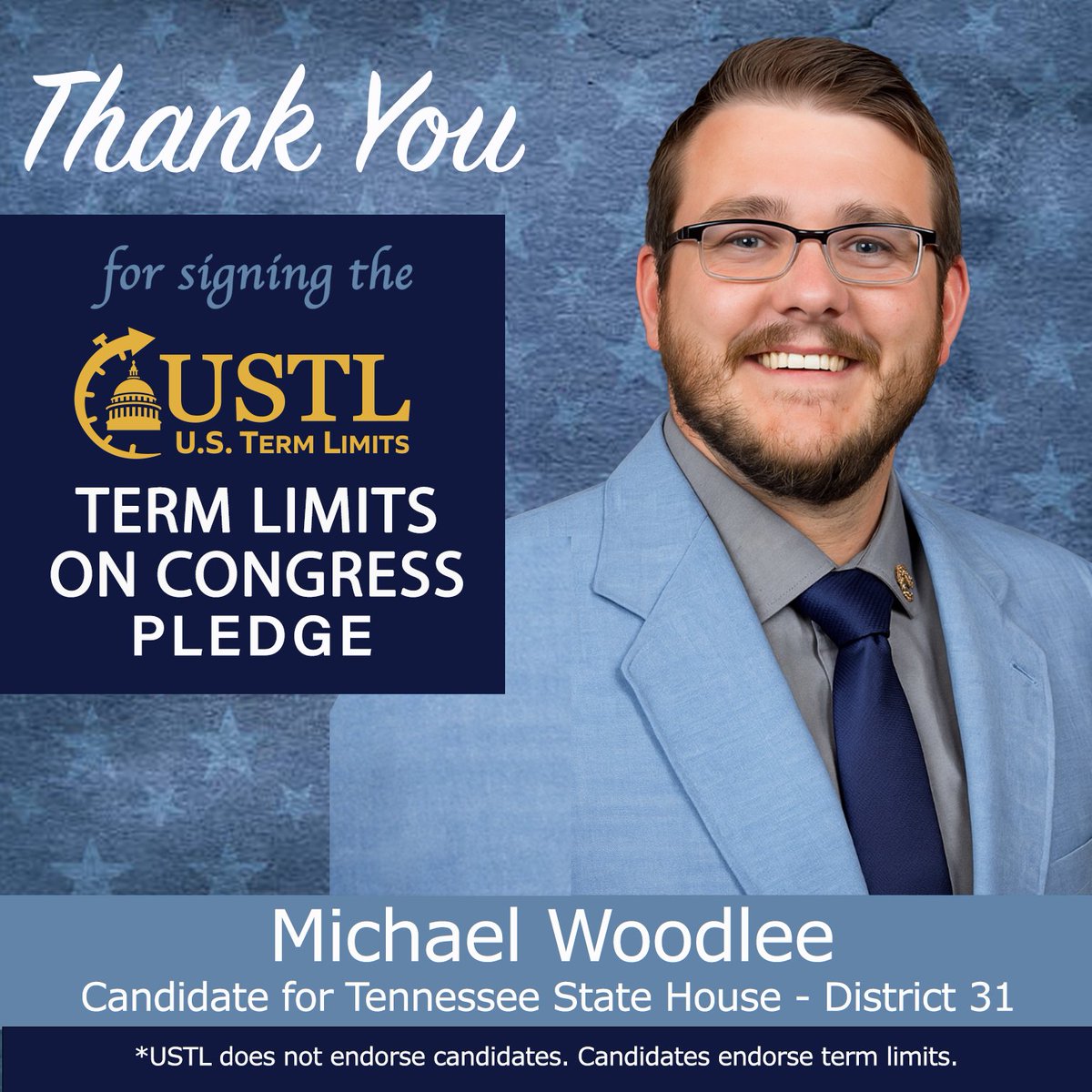 USTermLimits's tweet photo. A huge shoutout to Michael Woodlee for signing the #termlimits on Congress pledge! Let’s keep this momentum going. 👏
https://t.co/uVC5gTOQAD https://t.co/z4pGrKtMrI