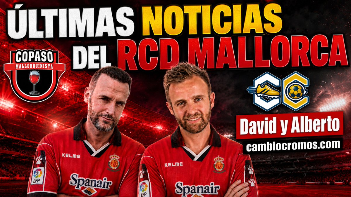GMallorquinista's tweet photo. 💥 ¡HOY a las 22h COPASO!

🔴 CRISIS TOTAL en el #RCDMallorca + Mercado de #FICHAJES 🔄 ¿LUIS CARRIÓN nuevo entrenador?

📎 Como extra hablaremos con los creadores de https://t.co/DO9ISoddqU

🤗 Os esperamos 👇🏻
https://t.co/DJqBp7hsLA https://t.co/a0D0ziIhNs
