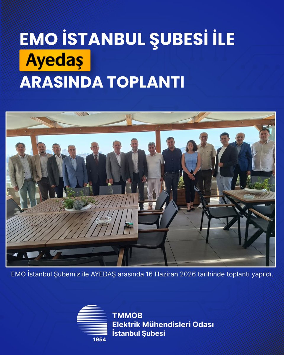 emoistanbul's tweet photo. EMO İstanbul Şubemiz ile AYEDAŞ arasında 16 Haziran 2026 tarihinde toplantı yapıldı.
https://t.co/zETdWx6CY9 https://t.co/GM9ovCF4xC