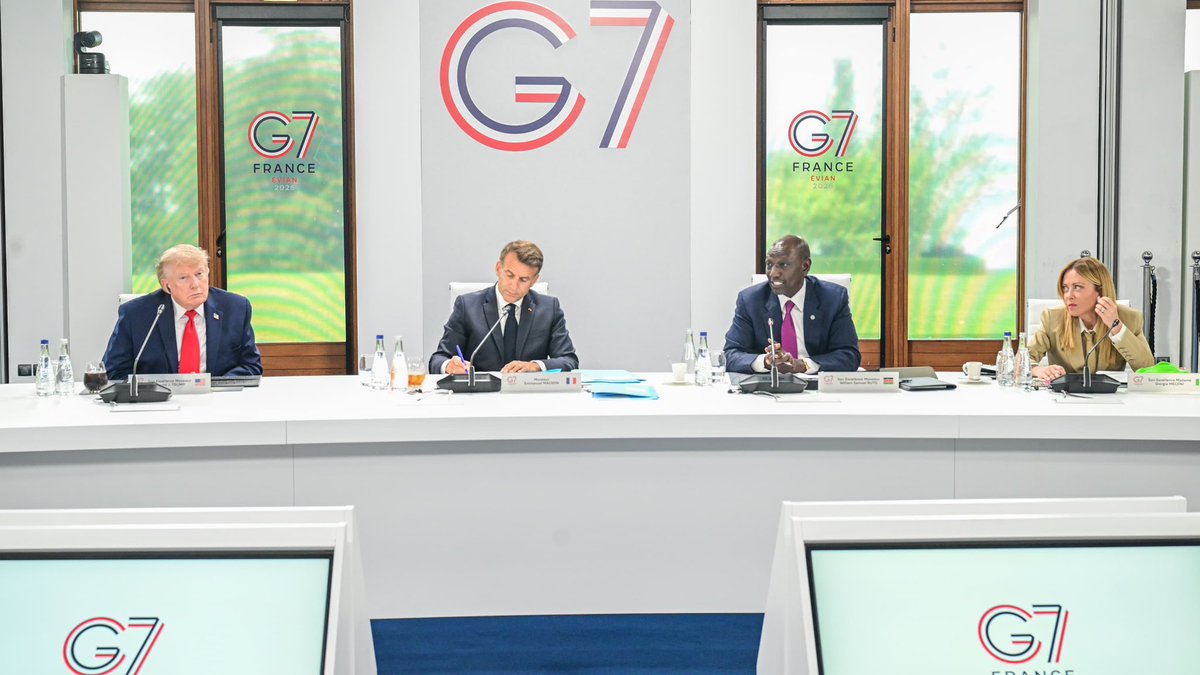 HusseinMohamedg's tweet photo. “Africa is not a problem to be solved. Africa is not a burden to be carried. Africa is an opportunity to be harnessed.

Africa is not a debt to be paid by our colonial masters. Africa is an asset to be leveraged for global prosperity.”

Pres. Ruto takes the floor at the G7 summit https://t.co/tKOxVyotEr