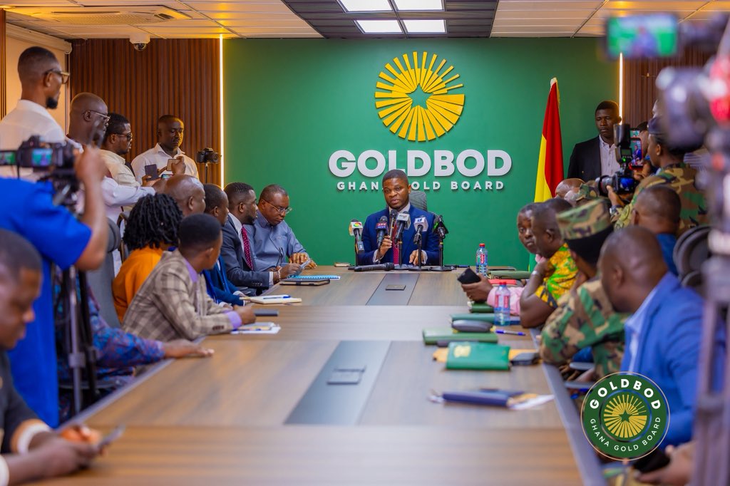 GhanaGOLDBOD's tweet photo. Ghana Gold Board (GoldBod) has partnered with the Ghana Armed Forces and the Forestry Commission to launch a national land reclamation project, starting with the restoration of 50 hectares within the Tano Nimiri Forest Reserve.

Speaking at the signing ceremony, CEO of GoldBod, @SammyGyamfi_, Esq., reaffirmed GoldBod's commitment to environmental restoration through its Environmental, Social and Governance (ESG) mandate and Corporate Social Responsibility (CSR) initiatives. Deputy Minister for Defence, Hon. Ernest Brogya Genfi, and Forestry Commission CEO, Dr. Hugh Brown, also highlighted the importance of restoring degraded lands and protecting Ghana's forest ecosystems for future generations.

#GoldBod #LandReclamation #ResponsibleMining #EnvironmentalSustainability