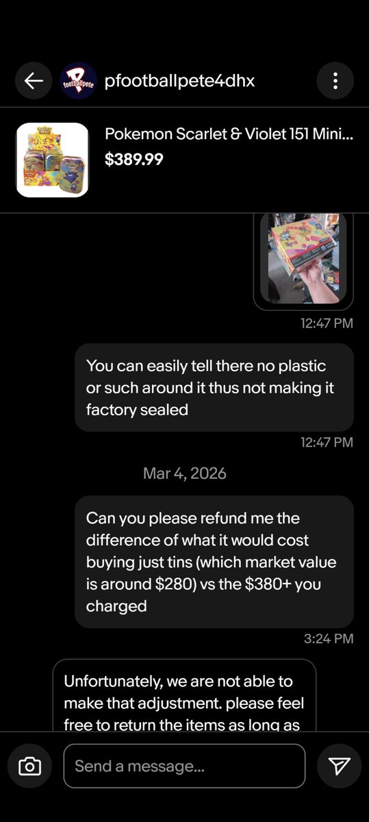 Pawsouls's tweet photo. @CardGameNomad Like if this was all it took for them to block me, like I didn't even open up a case or return, then damn 😞 didn't know asking a genuine question would result in them blocking me...kinda disheartening https://t.co/AiqPqmCb4W