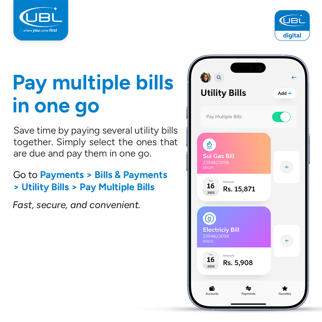 UBLDigital's tweet photo. Smarter banking starts with the UBL Digital App 📱
Pay bills, manage limits & top up your M-Tag — all in one place.
Download today.
Complaints: https://t.co/dacinBVLlT
#UBLDigital #UBL #DigitalBanking #MTag #UBLPakistan https://t.co/ag2wsRSb0L