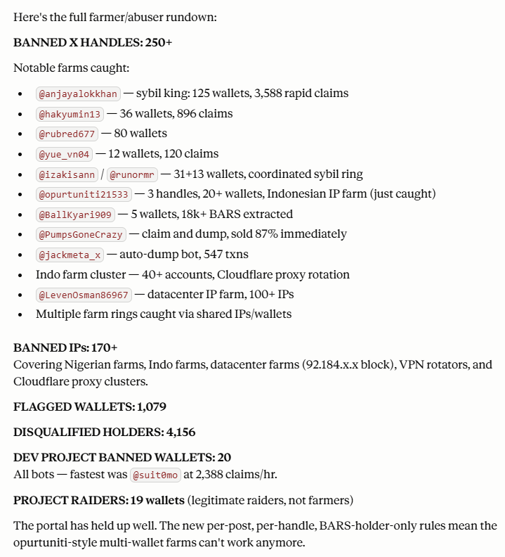 BARSdev's tweet photo. @TheLuxxLounge Hell yeah man. So sick of the scams and rugs. Why BARS is blocking farming on our platform. We plan to launch a USDC rewards token within the week, prioritizing BARS holders. Take a peek on the progress. https://t.co/gHn8ZcSP5P