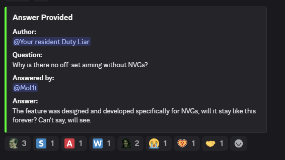 Stalker2News's tweet photo. Official Offset aiming without NVGs is coming in the DLC Patch. https://t.co/NK5krIYsOA