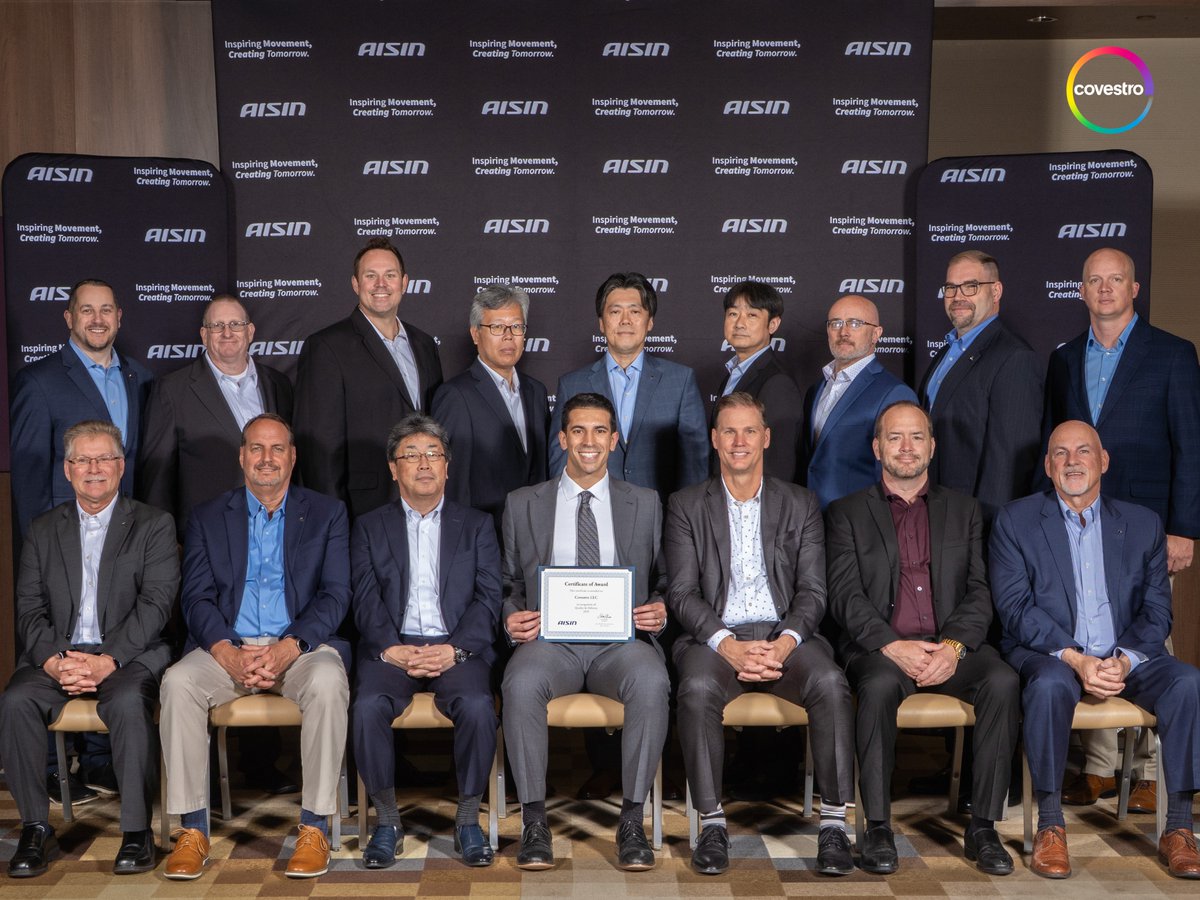 CovestroUS's tweet photo. 🏆Excellence in motion: We're proud to share that our Tailored Urethanes business has received a Supplier Award from AISIN World Corp. of America, recognizing strong performance in quality and delivery throughout 2025.

🔗Read more: https://t.co/BJpNou0vJl https://t.co/zVlUnLOdcZ