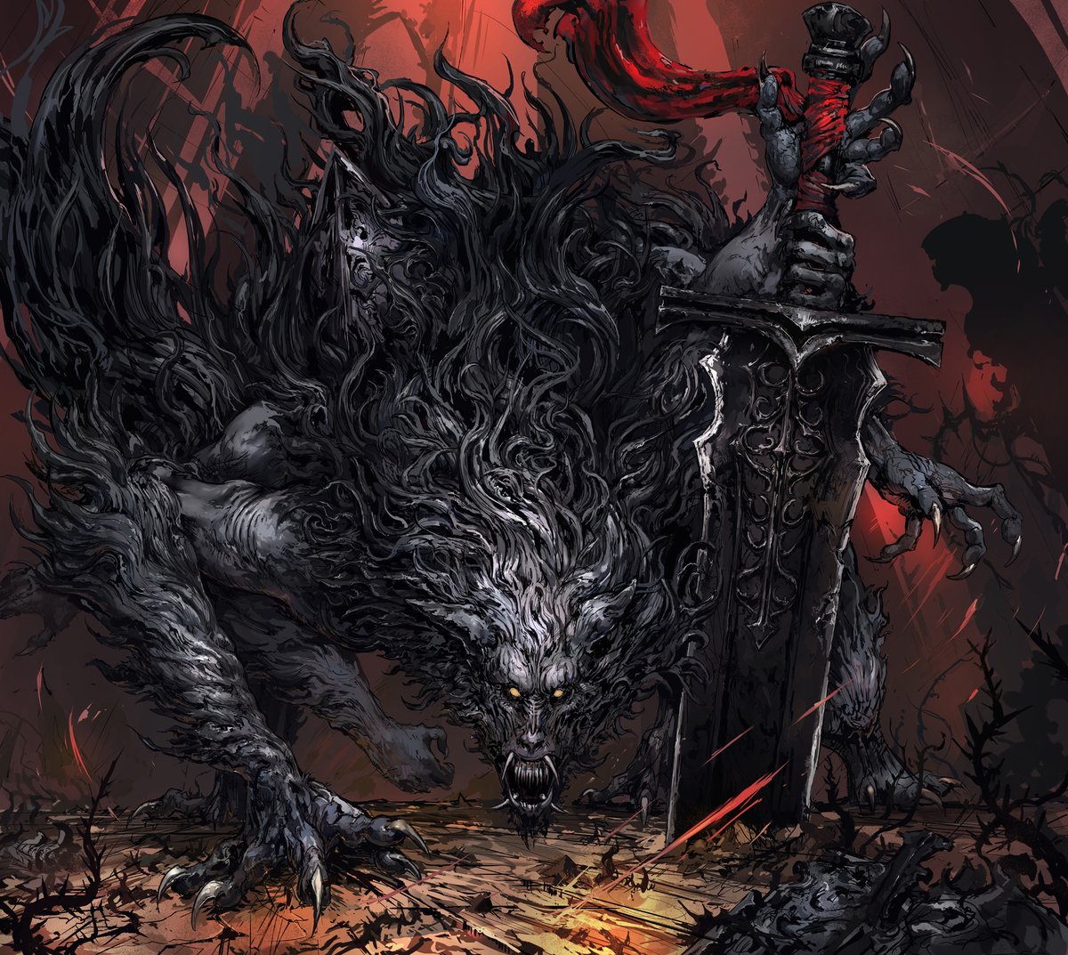 CcrawlerArt's tweet photo. The Nameless Beast.

A bloodthirsty werewolf created by an ancient vampire race.

Done for @CometLordMinis 's upcoming bestiary, The Comet Codex! https://t.co/n3QzDPVgwr