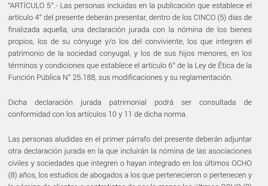 etchichury74's tweet photo. La nueva versión del procedimiento para proponer candidatxs a la CSJN (Dec. 467/2026), se fijan como criterios de acceso a las declaraciones juradas de postulantes los de la Ley de Ética Pública (arts. 10 y 11): requiere nombre y domicilio de quien pide ver, motivaciones, etc. https://t.co/GY1nzPFTID