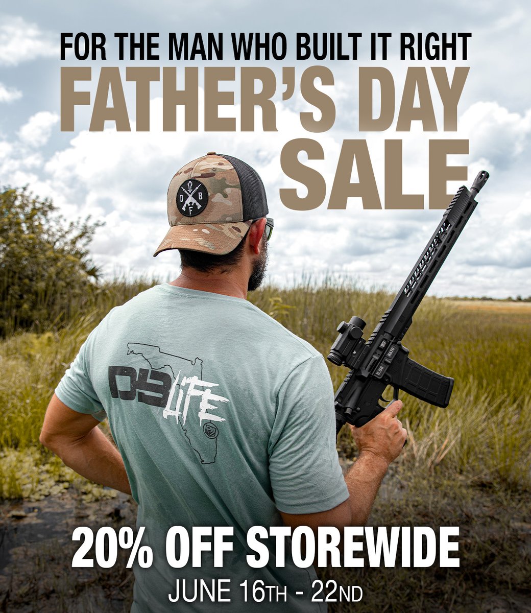 DBFirearms's tweet photo. For the Man Who Built It Right.

Our Father's Day Sale is live: Save storewide on AR uppers, AR lowers, barrels, and accessories through. https://t.co/UrJoUrEQV0