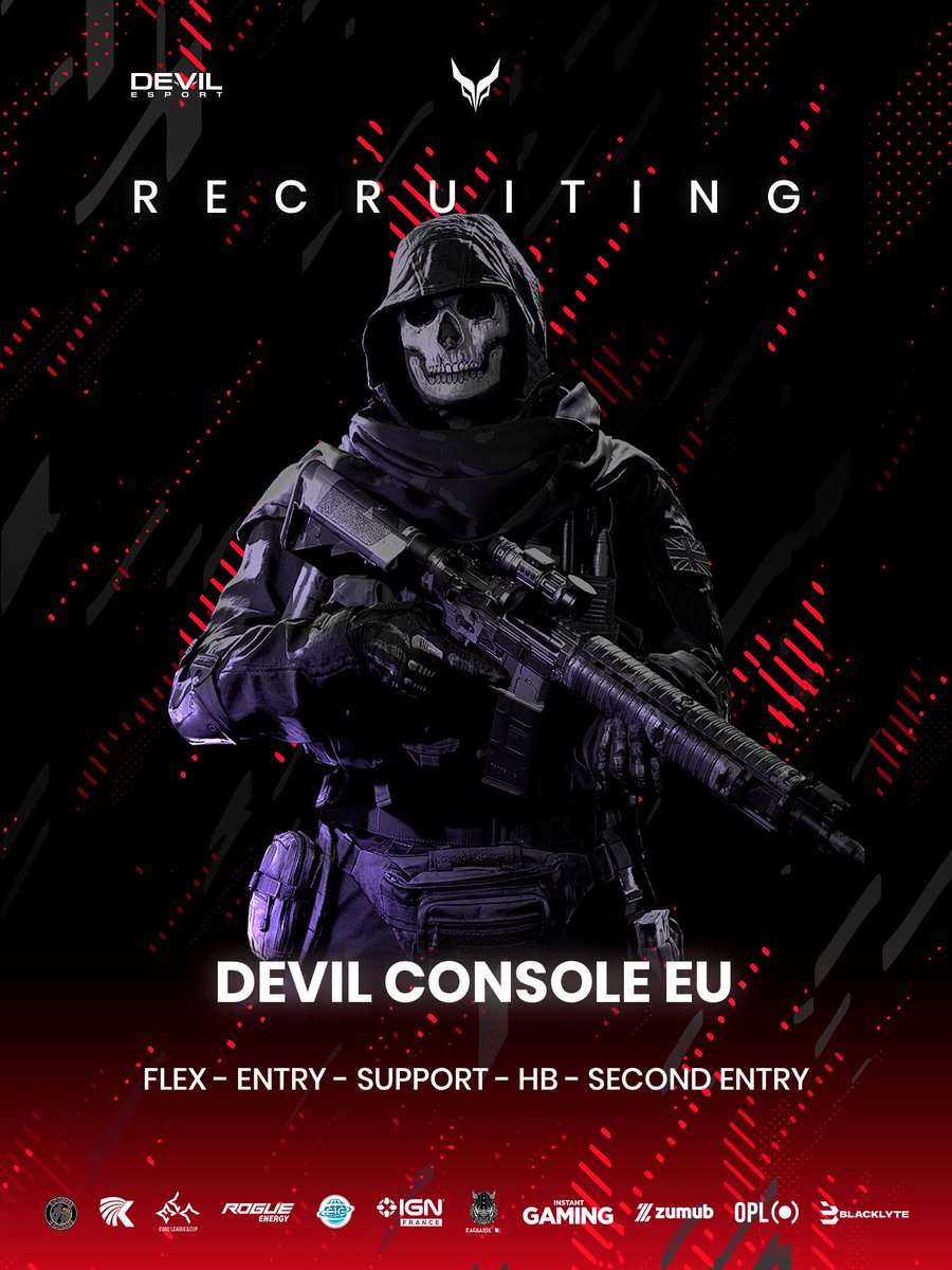 EsportDevils's tweet photo. 𝗥𝗘𝗖𝗥𝗨𝗜𝗧𝗜𝗡𝗚

LFP and coach
Any role 
Comp experience 
Good players
3 - 4  availability

Role : FLEX - ENTRY - SUPPORT - HB - SECOND ENTRY

contact this person : @Reviyuh 

🟥⬜️⬛️ https://t.co/JJd19ZU9q1