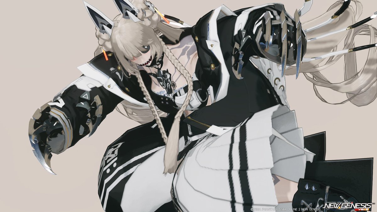 HgzWp6's tweet photo. #PSO2NGS
武器迷彩何使ってるぉ👶❓
みんなコーデ合わせたりしてると思うけど私もです！
(最近のお気に入りコーデさんで)

DPSをいっちょまえに気にして、最近はFiさんです🔥
ダブセは「アルベドのバルディッシュ」
ナックル「＊ベルヴェストナックル」
ダガーは「＊干将・莫耶kaleid liner」

なんだかんだ装備更新してもロビーにいるんだけどね......。おすすめですよ！なお高額ry
