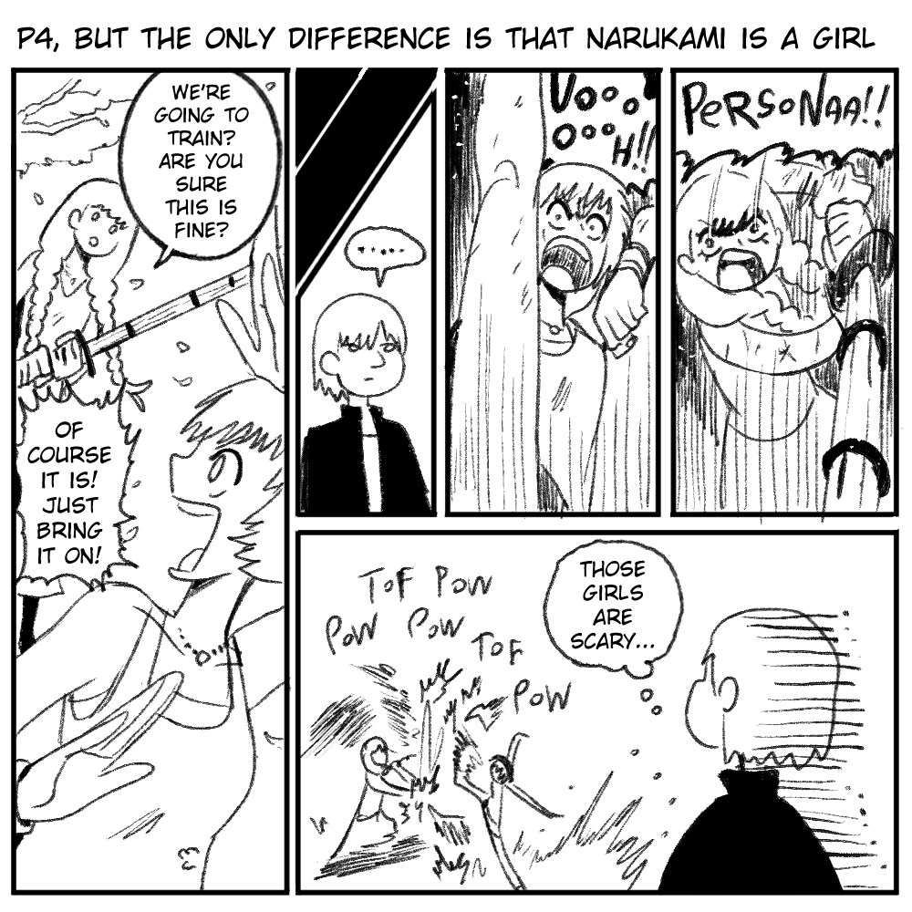 wanderjegson's tweet photo. Persona 4, but the only difference is that Narukami is a girl (8) https://t.co/WnGLa3qkcw