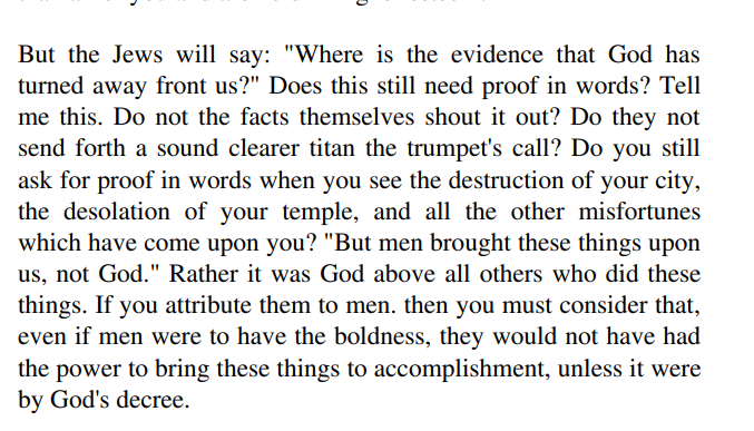 MuhammadAliWAP's tweet photo. @Arturo256395169 Christians believe that the Jews were hypocrites who had crucified Christ, and Christians believe Jesus said all these events would happen (Matthew 24:1-2)

Below is from John Chrysostomos https://t.co/qobOGDUfV9