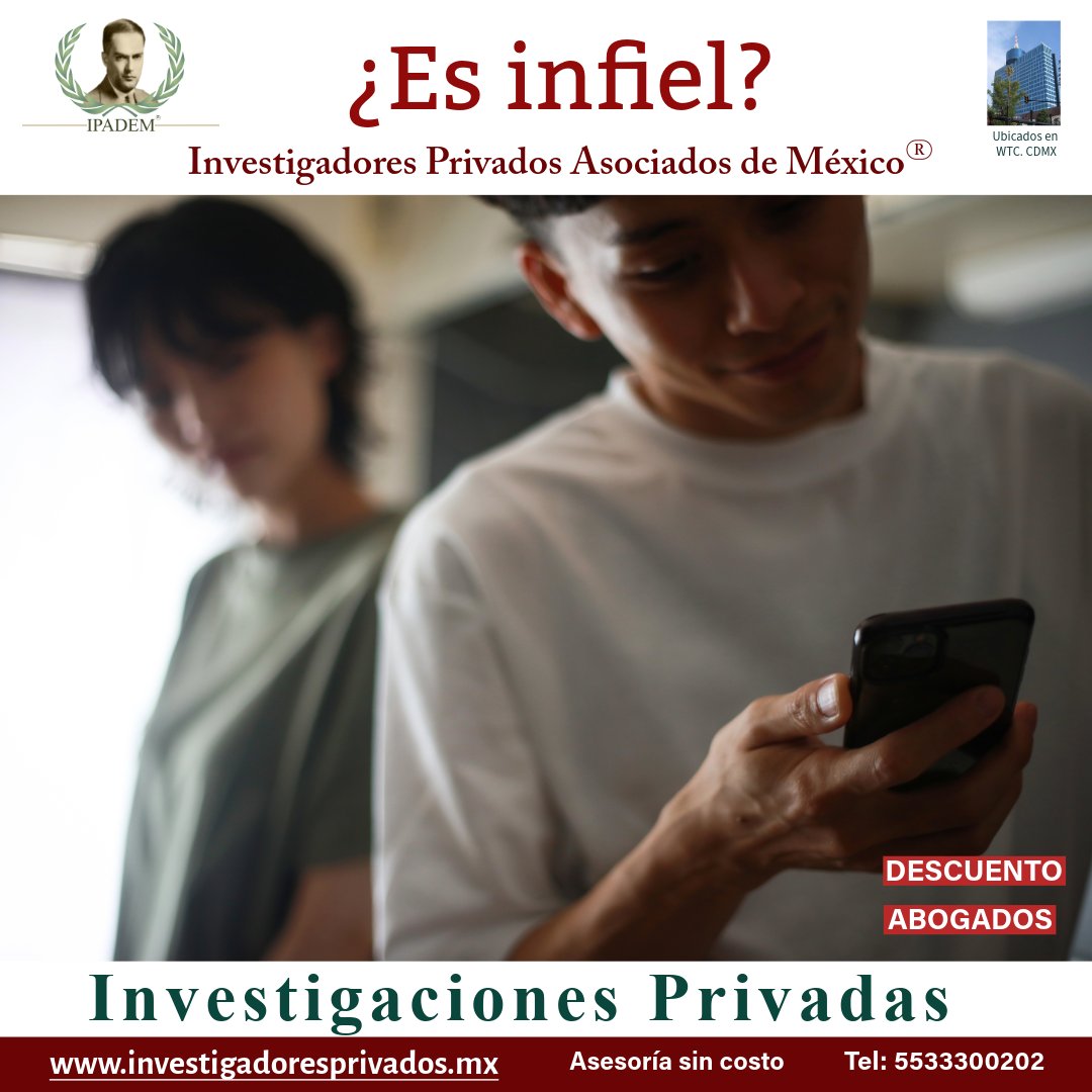 IPADEM2's tweet photo. ¿Sospechas de una infidelidad? 📷📷
No te quedes con la duda...
📷 Revisan el celular a escondidas
📷 ¡Investigamos con total discreción y resultados reales!
https://t.co/Ar3gUPaNtV
#investigadorprivado #detectiveprivado #investigadores #detective #AgenciadeInvestigación https://t.co/lUrzcaWN9I