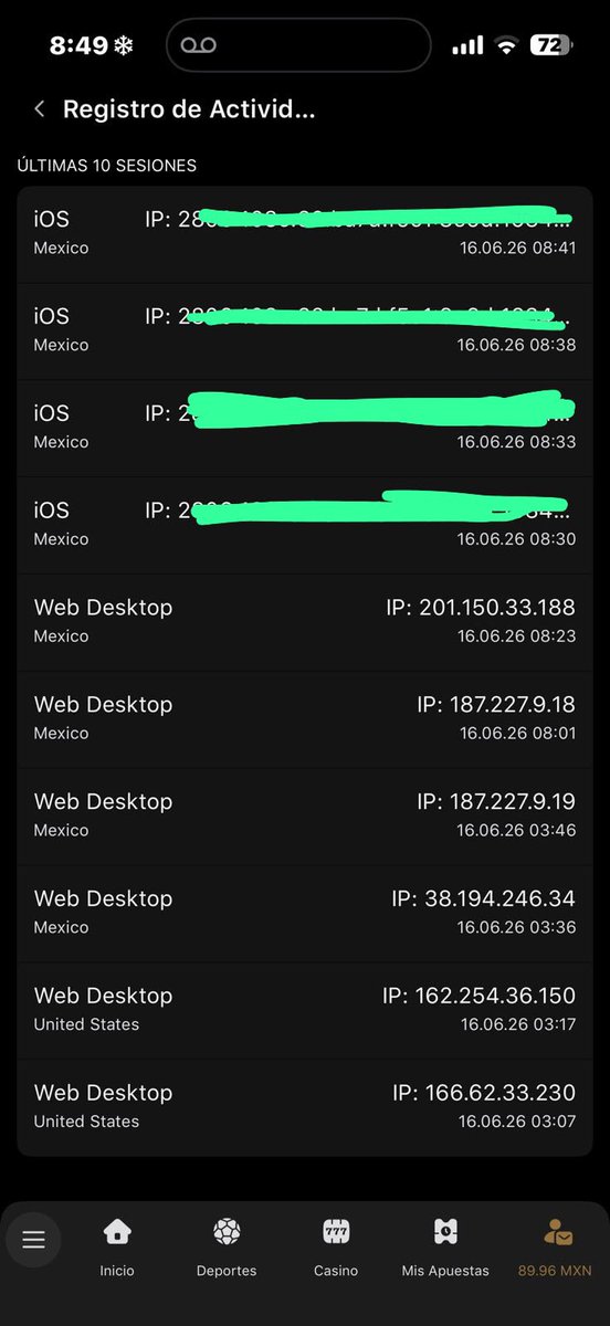 ManuelonZERO's tweet photo. @Betvipmx @ajbauer8 necesito respuesta urgente. Mi cuenta tuvo accesos Web Desktop que no reconozco; yo uso iOS/app. Luego intentaron retirar $3,000 MXN vía BTC sin autorización. El retiro sigue pendiente. Gané 3 parleys y adjunto evidencia. https://t.co/gORAXFg2ub