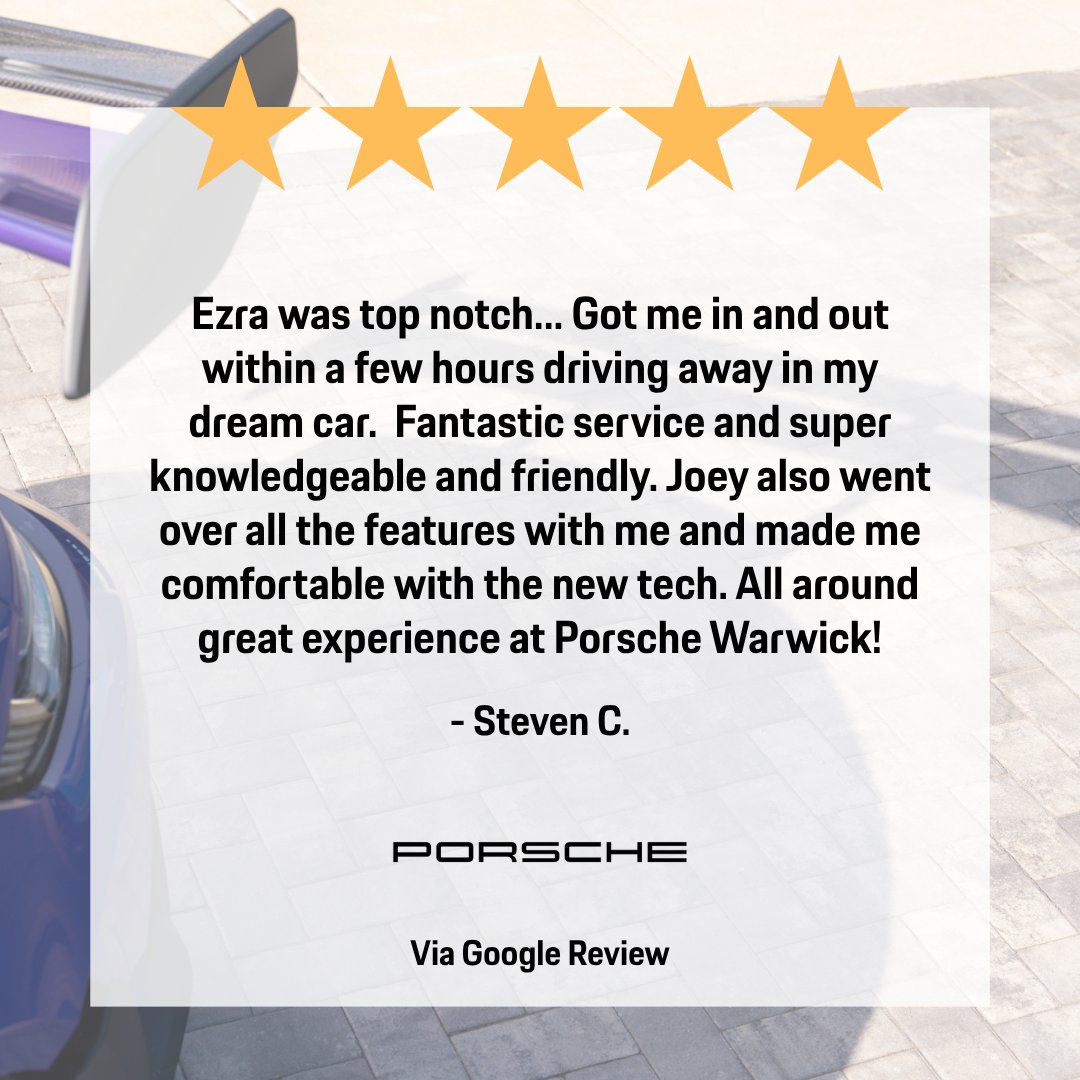 porsche_warwick's tweet photo. Congratulations on your dream car, Steven. Thank you for trusting Ezra, Joey, and Porsche Warwick to help you find the perfect one. #Porsche #PorscheClub #PorscheFans #PorscheMoment #PorschePix #Porschers #TimelessMachine #ThereIsNoSubstitute #PenskeCars #Warwick #PorscheWarwick https://t.co/LUq3ifyC5d
