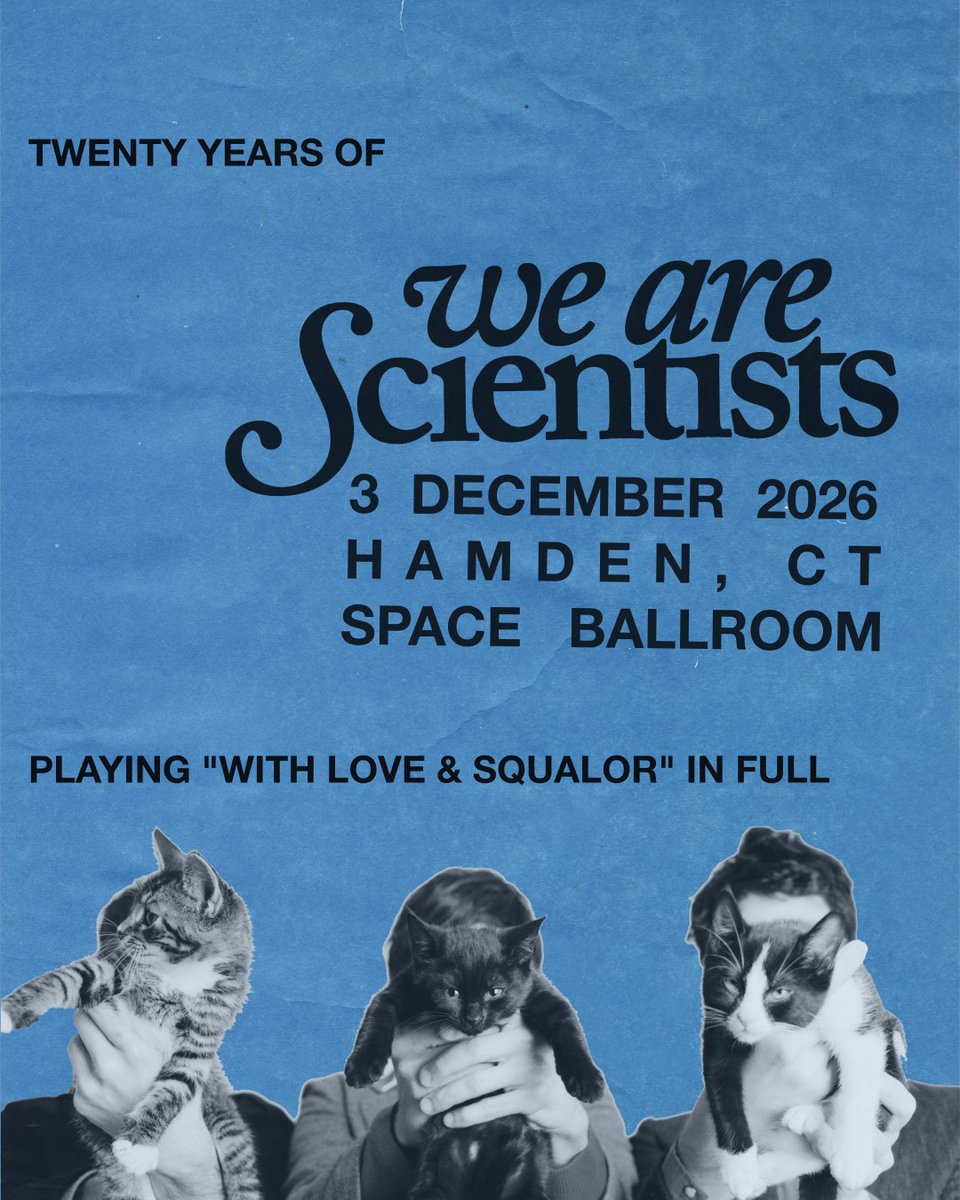 spaceballroom's tweet photo. JUST ANNOUNCED: We Are Scientists return to our stage to celebrate 20 years and play “With Love &amp; Squalor” in full on December 3rd!

Tickets on sale Friday at 10am: https://t.co/YtcUF9PSXX https://t.co/2MoXzIVXZx