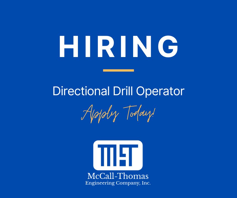 McCallThomasEng's tweet photo. HIRING! We are seeking a Directional Drill Operator to perform directional drilling for the installation of underground conduit and fiber optic cable. Travel will be required for this position- primarily in GA, NC and SC. 

Apply here: https://t.co/cNN6419TvN https://t.co/iGg11YUrHP