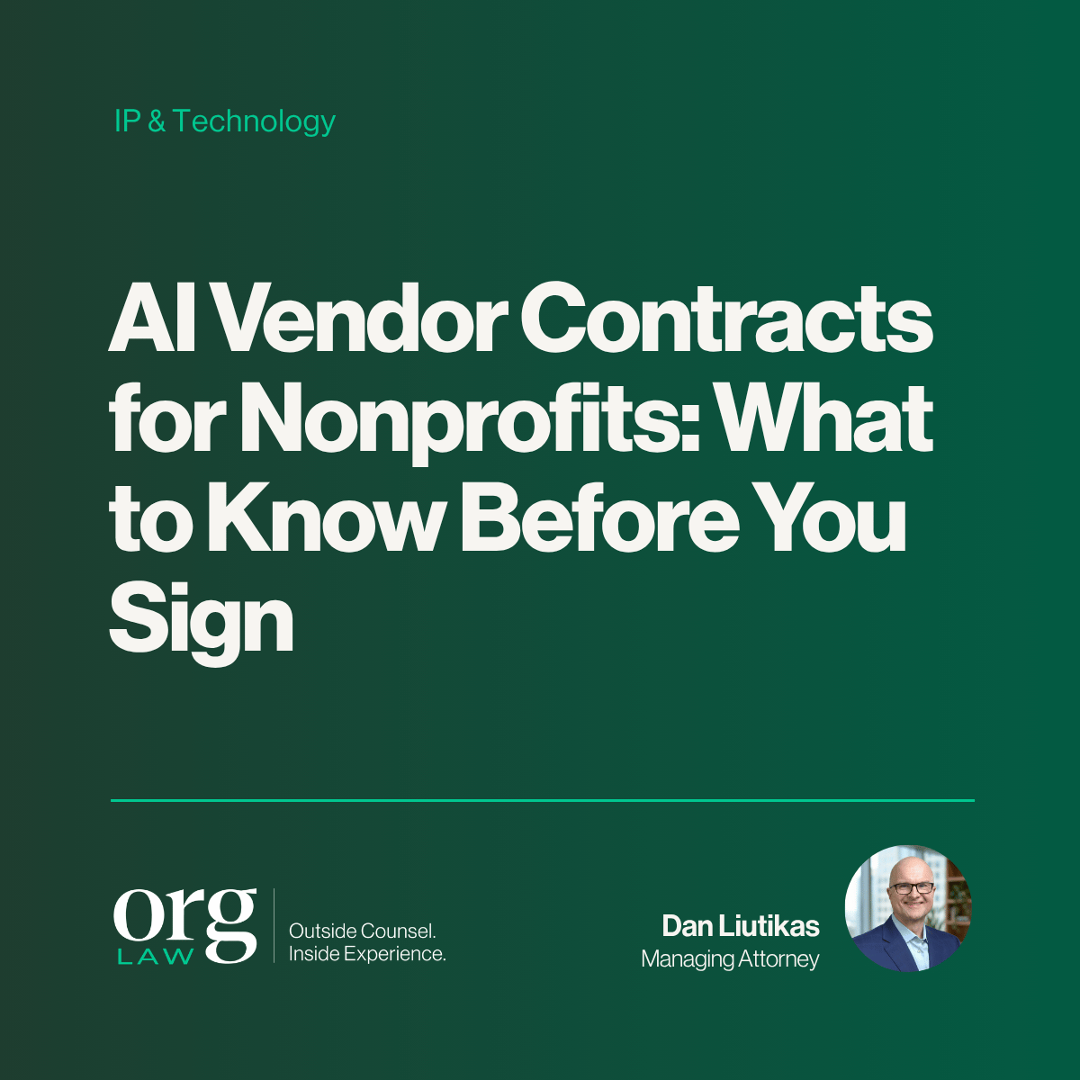 orglawhq's tweet photo. The AI vendor demo is over. Now someone wants you to sign the contract.

Before your nonprofit or association does, there are several provisions worth slowing down to review, and they should be aligned with your organization’s AI governance framework.

https://t.co/iVDIt23oTf https://t.co/YzIVBNJBCT