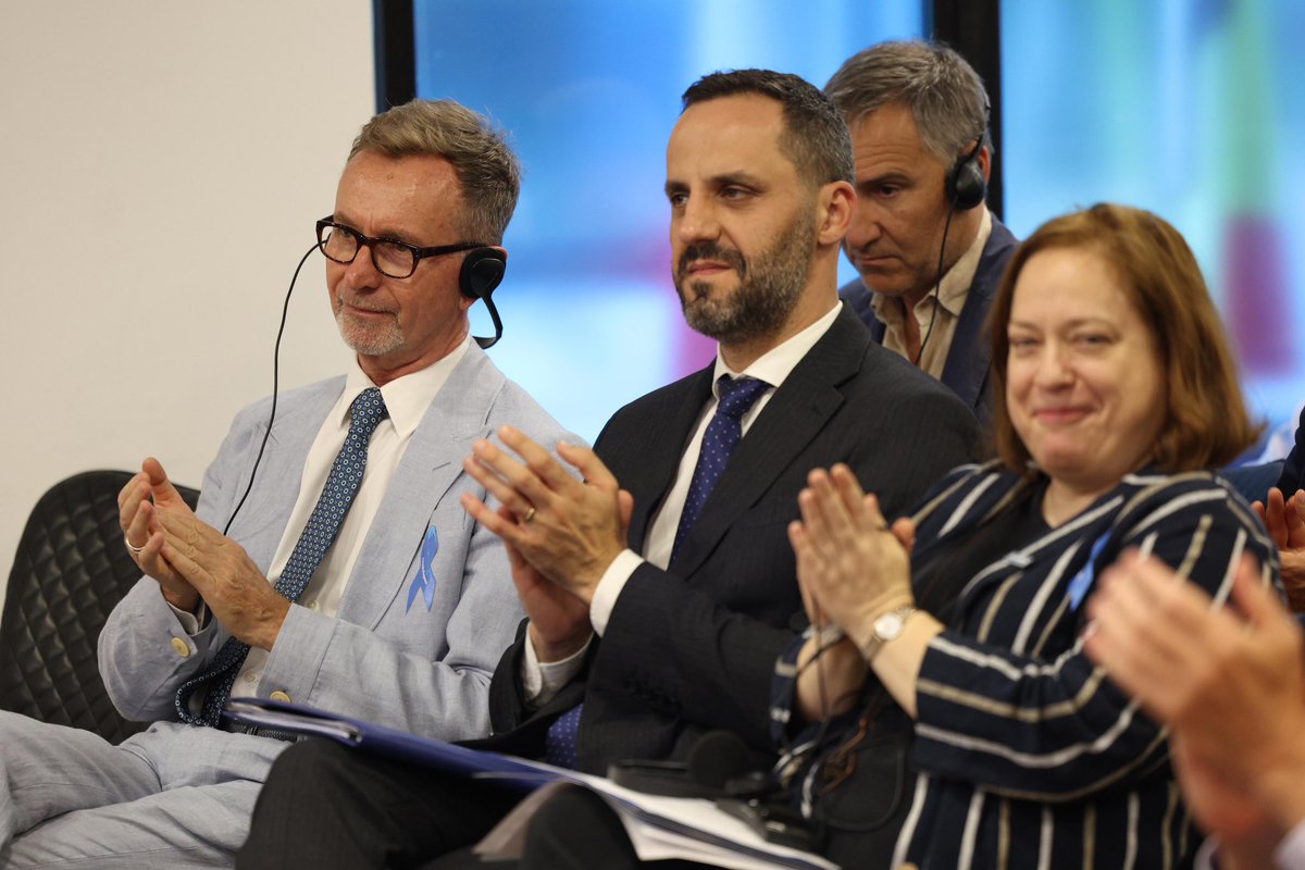 EUinAlbania's tweet photo. EU Ambassador Silvio Gonzato joined UNHCR Albania, Albanian Ministry of Internal Affairs and partners in Tirana to mark 75 years of the 1951 Refugee Convention — a promise to protect those forced to flee persecution, violence and conflict. 1/2 https://t.co/dQhoe3BbcT