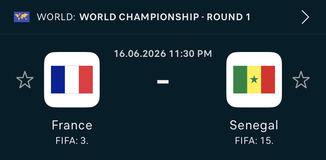 Thank_God608's tweet photo. Let’s have so much fun today 

FRANCE 🇫🇷  VS SENEGAL 🇸🇳 
 
Correct score wins  30k🥶

👉🏼Tweets and must follow to qualify. 

Good luck.🏆🥳 https://t.co/rd1pTfDUQw