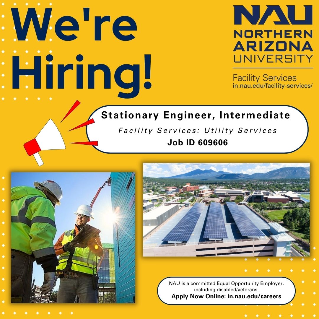 NAUFacilitySer's tweet photo. 👉Work with #naufacilityservices 🔹Benefit Packages: Medical, Dental, Vision, Life &amp; Disability 🔹Paid Time Off 🔹Tuition Reduction🔹Retirement Options 🔹NAU is a Committed Equal Opportunity Employer, Including Disabled/veterans 🔹Apply online: https://t.co/lKVAxwZJrz https://t.co/Rj6GMWWptk
