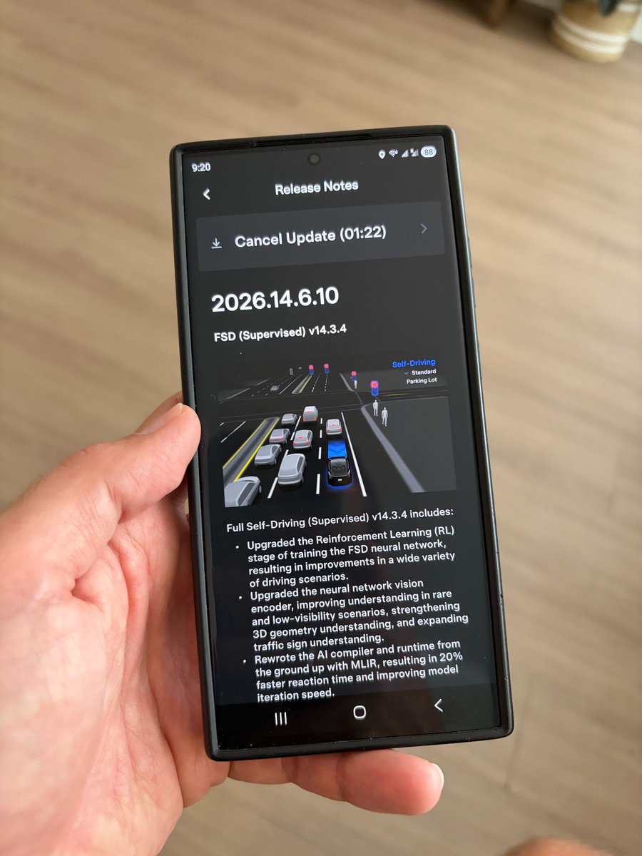 ilya_uzb's tweet photo. FSD 14.3.4 installing...
Will be testing it against potholes in San Diego CA https://t.co/v4GnFUwdQY