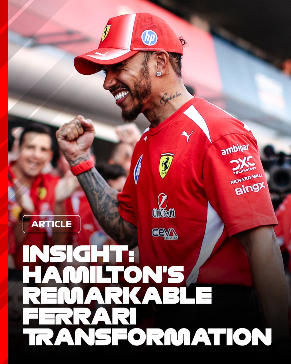 F1's tweet photo. From a confidence crisis and calls to retire, to an electric 106th win and P2 in the championship - we've chronicled the turnaround of Ferrari's Lewis Hamilton 🔄

Read here 👉 https://t.co/G6uboYnMEK

#F1 #BarcelonaGP https://t.co/1WVgnYeGBJ