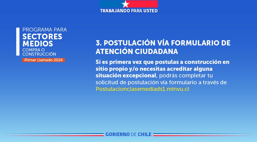 ServiuXII's tweet photo. 🏡 Ya comenzó el 1° Llamado 2026 del Subsidio para Sectores Medios (DS1)📅Desde hoy pueden postular automáticamente quienes no fueron seleccionados en el 2° llamado 2025. Las postulaciones nuevas se abrirán el 17 o 19 de junio. Toda la información en 🔗https://t.co/FmEBs4FXtu. https://t.co/igDmFmS0r0