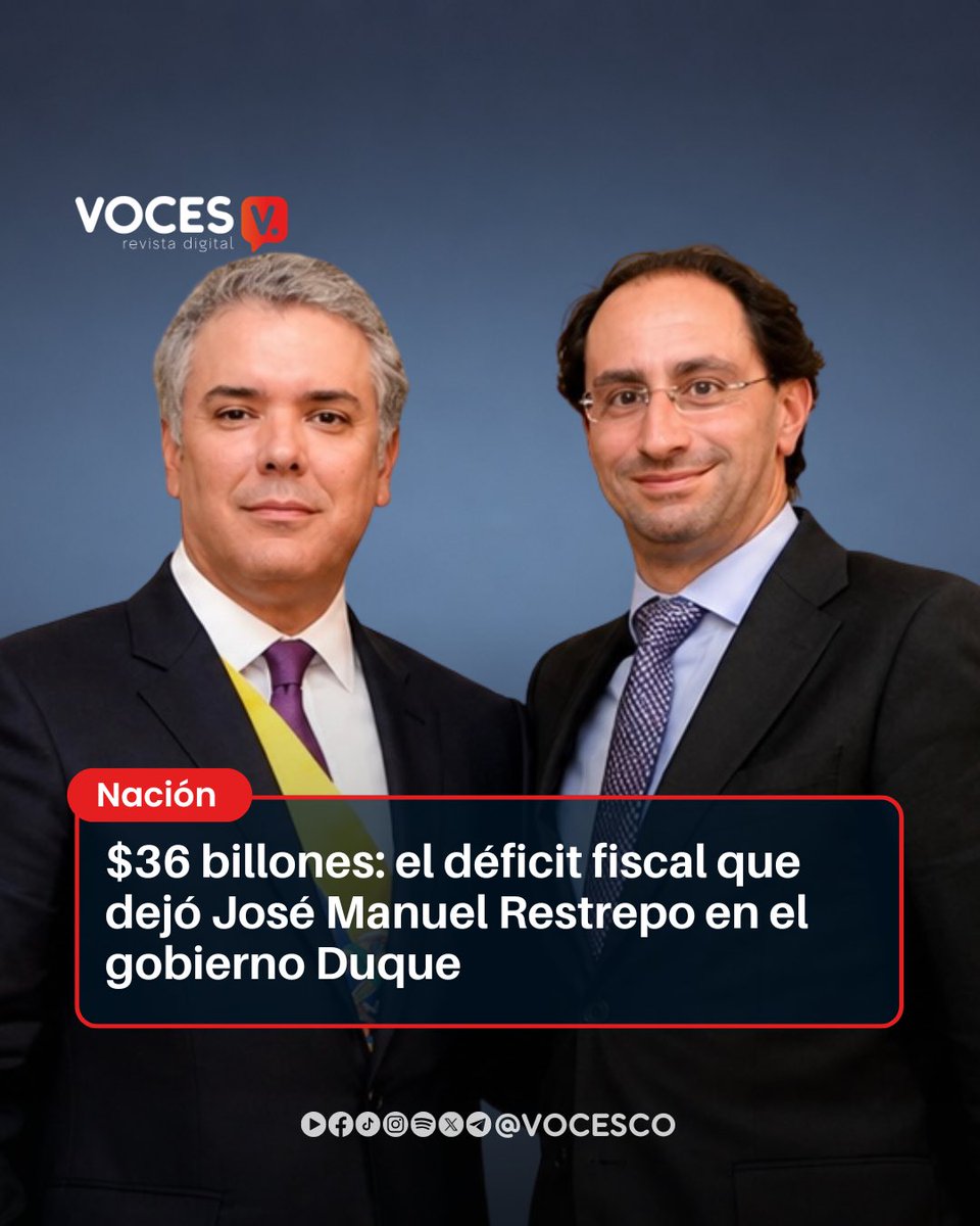 vocesco's tweet photo. #Voces | El senador Ariel Ávila (@ArielAnaliza) lanzó fuertes cuestionamientos contra José Manuel Restrepo (@jrestrp), fórmula vicepresidencial de Abelardo de la Espriella (@ABDELAESPRIELLA), al asegurar que durante su gestión como ministro de Hacienda en el gobierno de Iván Duque (@IvanDuque) se acumuló un déficit cercano a los 36 billones de pesos en el Fondo de Estabilización de Precios de los Combustibles (FEPC).

Según Ávila, el faltante pasó de cerca de 11 billones de pesos en 2021 a aproximadamente 36 billones en 2022, una situación que, a su juicio, condicionó buena parte de las decisiones fiscales del gobierno siguiente. Diversos informes y pronunciamientos de la época señalaron que el déficit del fondo se había convertido en uno de los principales desafíos para las finanzas públicas del país.

El congresista también recordó que durante la administración de Restrepo Colombia perdió el grado de inversión otorgado por calificadoras internacionales, un hecho que generó preocupación en los mercados y elevó los costos de financiamiento para el Estado.

Ávila además cuestionó el respaldo del entonces ministro a la modificación de la Ley de Garantías incluida en el Presupuesto General de la Nación de 2022. La medida buscaba permitir convenios interadministrativos durante el periodo electoral, pero posteriormente fue declarada inexequible por la Corte Constitucional.