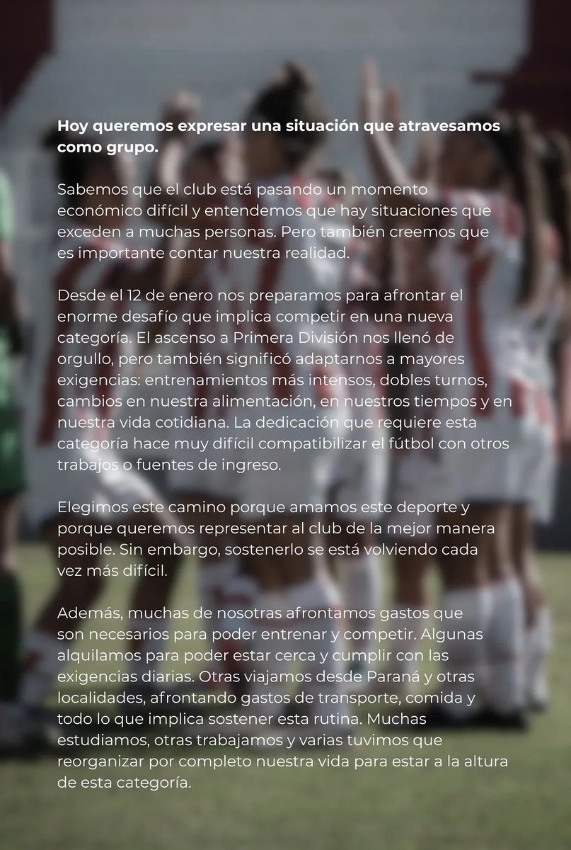 MaxiBravo17's tweet photo. #Union | Comunicado oficial del fútbol femenino 👇 https://t.co/UZm9RRNkNy