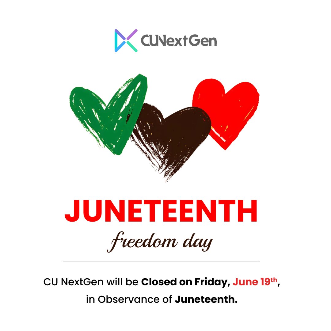 CuNextgen's tweet photo. CU NextGen will be closed on Friday, June 19th https://t.co/2ik6Frau4U