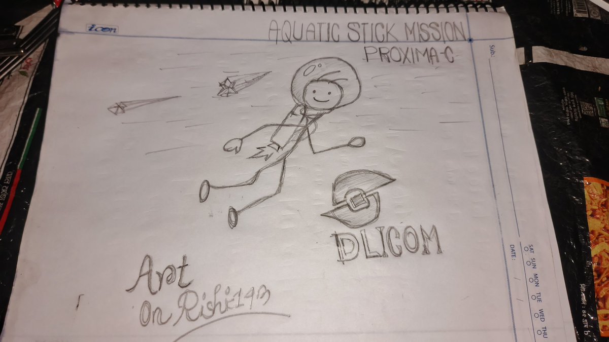 Rishi1net's tweet photo. Exploring new worlds starts with imagination. @DlicomApp 🚀
Dream it. Draw it. Create it. ✏️✨
#Sketch #SpaceArt #Creative
AQUATIC STICK MISSION – PROXIMA-C
Creating, sharing, and growing with the community. 💙
#Dlicom #CreateToEarn #Art #SpaceMission https://t.co/CsUSUb6DNf