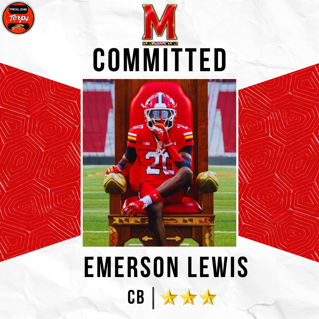 Tackling_Terps's tweet photo. 3 ⭐ CB Emerson Lewis has committed to Maryland.

The 5-10, 185lb Savannah, Georgia native chose the Terps over Kentucky, Virginia Tech, and South Carolina.

He is the first corner back commit in the 2027 class for Maryland. https://t.co/LRR8lbK4tR