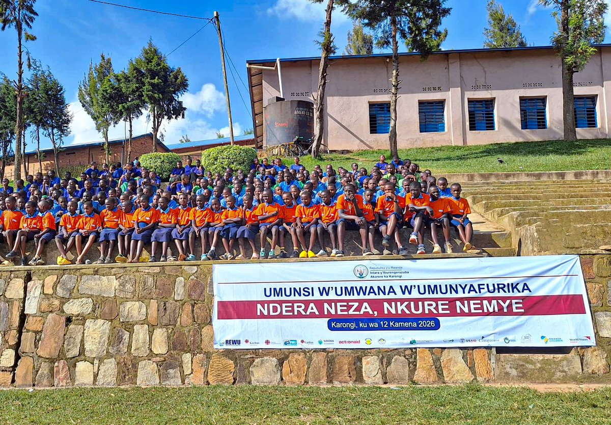 RewuRwanda's tweet photo. Last Week’s Highlights

In collaboration with @WVRwanda , REWU took part in the celebration of the Day of the African Child with communities in @KarongiDistr, Rugabano Sector under the theme “Ndera neza Nkure Nemye.” Also participated in @RusiziDistrict Open Day.
#DAC2026 https://t.co/3ACNJA8EYg