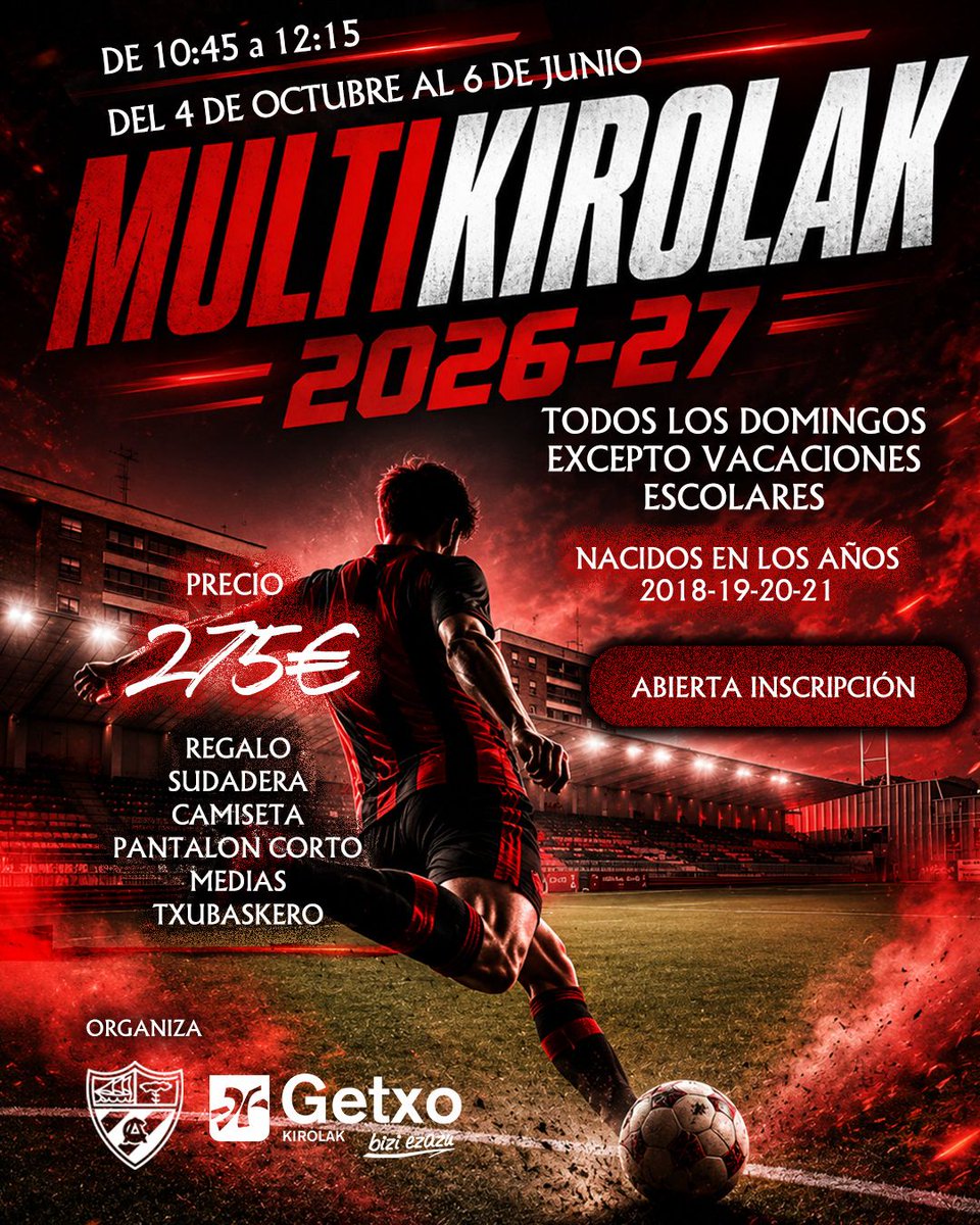 arenas_club1909's tweet photo. 🔴⚫️  𝐌𝐔𝐋𝐓𝐈𝐊𝐈𝐑𝐎𝐋𝐀𝐊 𝟐𝟎𝟐𝟔-𝟐𝟎𝟐𝟕  ⚽️⚽️

🔗  https://t.co/xsxj6Ocjet

#ArenasClub #AupaHistorico
#Getxo #GetxoKirolak https://t.co/GZRttpGrHR