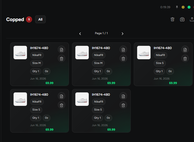 nsb_bot's tweet photo. 5 nike fr checkouts. nsb8: 5. snkrs: 0. @0zlmc spent €349.95 on ih1674-480. you: refreshing the queue. 🫡 https://t.co/wVHeG1ZlEp