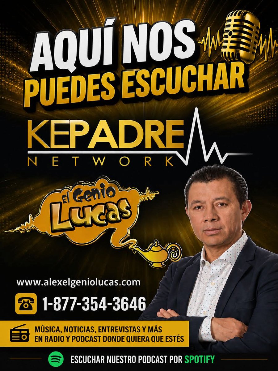 GenioShow's tweet photo. Gracias por acompañarnos cada mañana y por hacer de este programa una gran familia. ❤️

📻 Escúchanos en:
🌐 https://t.co/ZGqsZeNQT7
📞 1-877-354-3646
📲 323-775-6694
🎧 También en Spotify y todas las plataformas digitales

#GenioShow #alexelgeniolucas #ElShowMasFamiliar https://t.co/Xev0w3RlKw