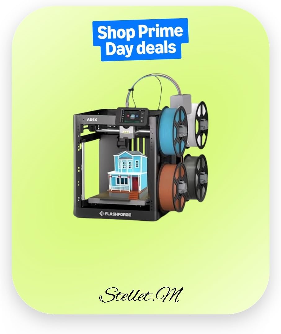 StelletDeals's tweet photo. Take your 3D printing to the next level! 🚀 The FLASHFORGE AD5X offers 4-color printing, 600mm/s speed, and full auto-leveling. A total game-changer for makers.

Check it out: https://t.co/EgQB2I0m43

#ad #3DPrinting #Flashforge #Makers https://t.co/sNewAAQvN4