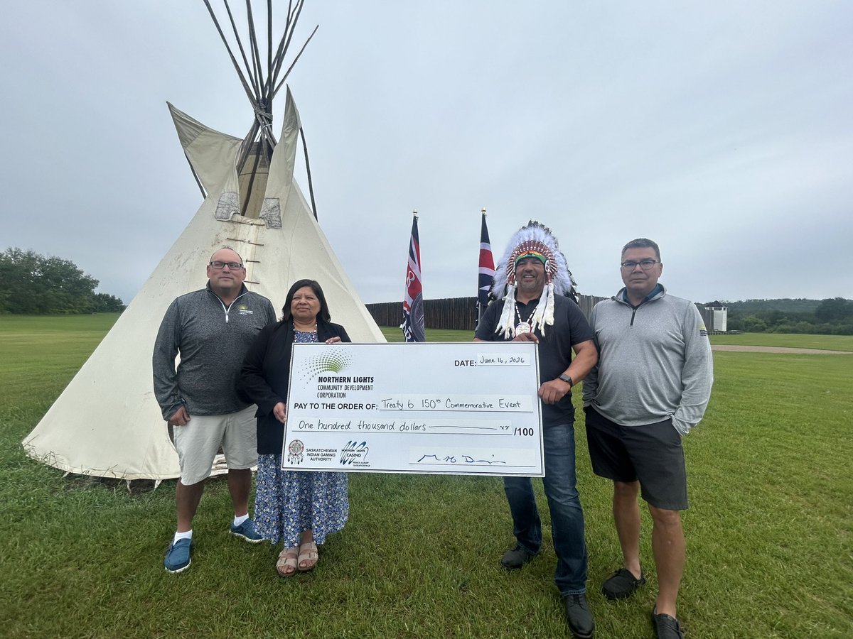 jah576's tweet photo. Cheque day!!! Proud to support the Treaty 6 150th Commemorative event!! This will be a fantastic opportunity for our communities to celebrate and learn about the History of Treaty! https://t.co/FFjKRfbBv5