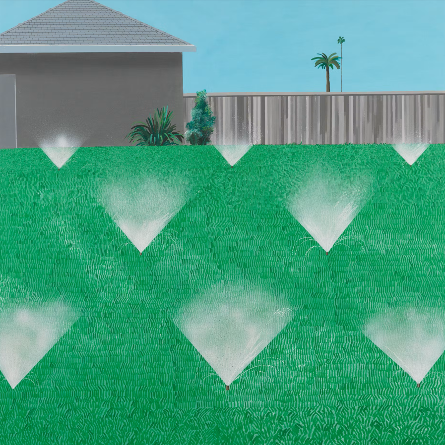 lepastier's tweet photo. La FIFA justifie les pauses fraîcheur par un hommage à David Hockney (A Lawn Being Sprinkled 1967) https://t.co/keyOCe6TqF